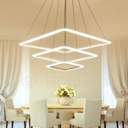 Lámpara colgante moderna y contemporánea de 3 luces de aleación de aluminio con pantalla acrílica