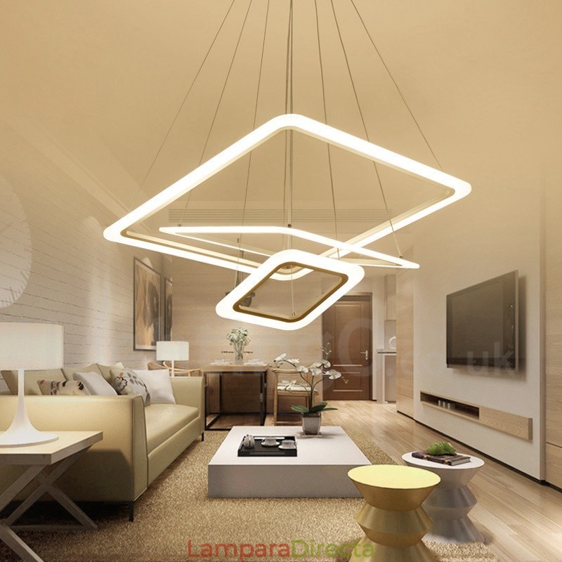 Lámpara colgante moderna y contemporánea de 3 luces de aleación de aluminio con pantalla acrílica