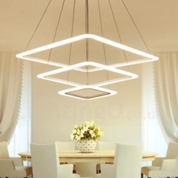 Lámpara colgante moderna y contemporánea de 3 luces de aleación de aluminio con pantalla acrílica