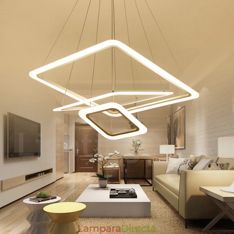 Lámpara colgante moderna y contemporánea de 3 luces de aleación de aluminio con pantalla acrílica