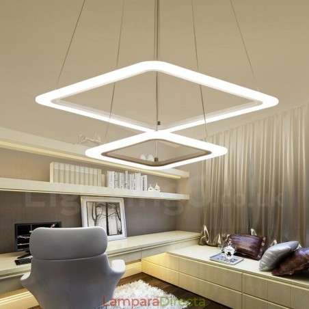 Lámpara colgante moderna y contemporánea de aleación de aluminio de 2 luces con pantalla acrílica Lámpara colgante moderna y contemporánea de aleación de aluminio de 2 luces con pantalla acrílica
