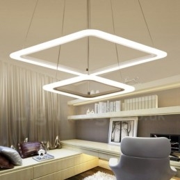 Lámpara colgante moderna y contemporánea de aleación de aluminio de 2 luces con pantalla acrílica