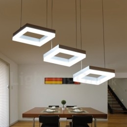 Lámpara colgante moderna y contemporánea de 3 luces de aleación de aluminio con pantalla acrílica