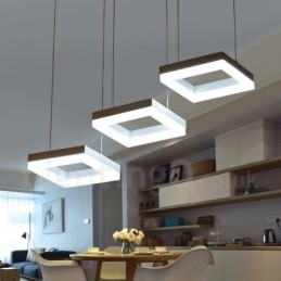 Lámpara colgante moderna y contemporánea de 3 luces de aleación de aluminio con pantalla acrílica