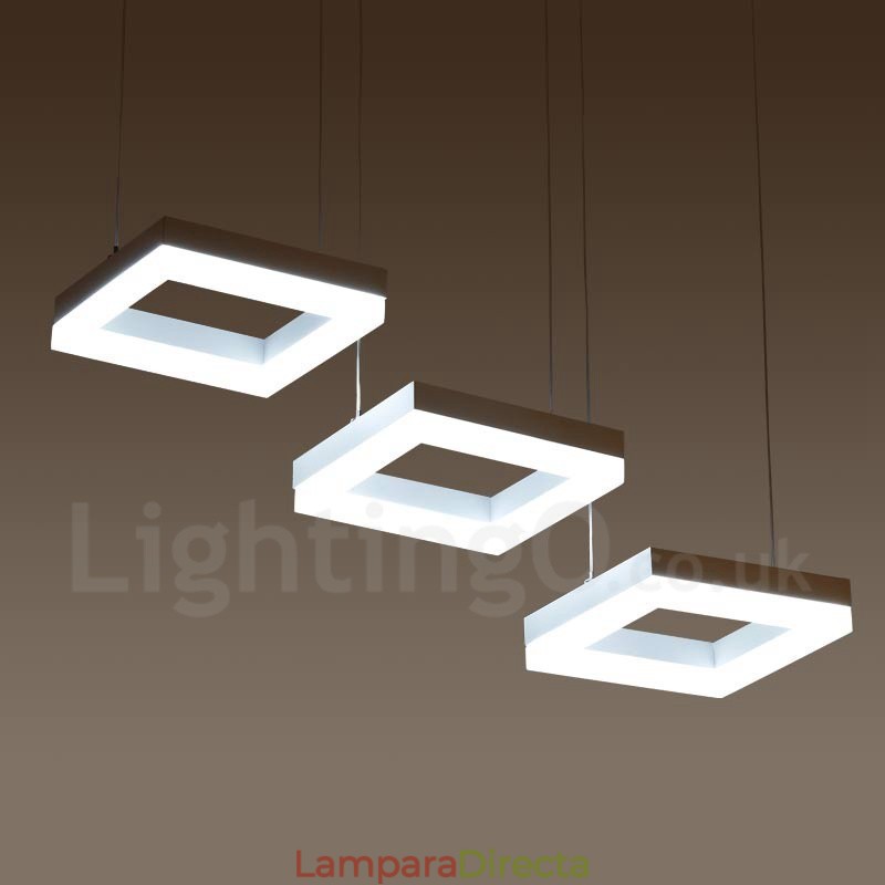 Lámpara colgante moderna y contemporánea de 3 luces de aleación de aluminio con pantalla acrílica