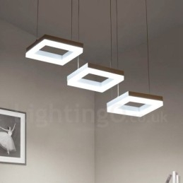 Lámpara colgante moderna y contemporánea de 3 luces de aleación de aluminio con pantalla acrílica