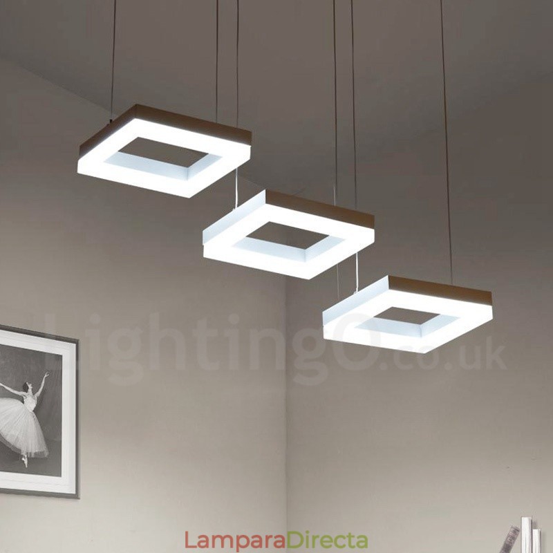 Lámpara colgante moderna y contemporánea de 3 luces de aleación de aluminio con pantalla acrílica