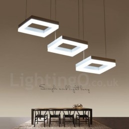 Lámpara colgante moderna y contemporánea de 3 luces de aleación de aluminio con pantalla acrílica