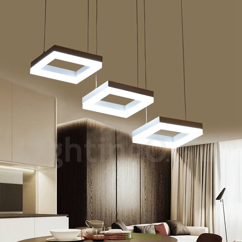 Lámpara colgante moderna y contemporánea de 3 luces de aleación de aluminio con pantalla acrílica