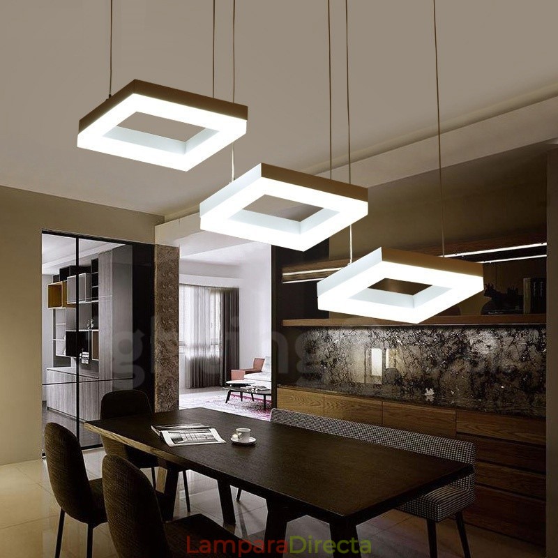 Lámpara colgante moderna y contemporánea de 3 luces de aleación de aluminio con pantalla acrílica