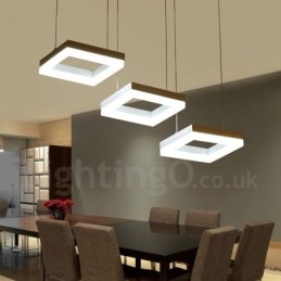 Lámpara colgante moderna y contemporánea de 3 luces de aleación de aluminio con pantalla acrílica