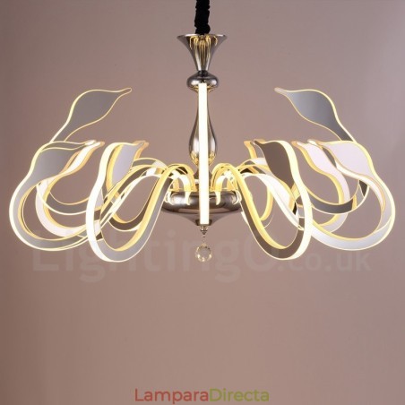 Lámpara de araña moderna y contemporánea de acero regulable de 12 luces con pantalla acrílica Lámpara de araña moderna y contemporánea de acero regulable de 12 luces con pantalla acrílica