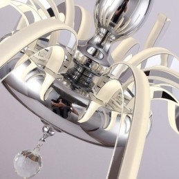 Lámpara de araña moderna contemporánea regulable de acero de 6 luces con pantalla acrílica