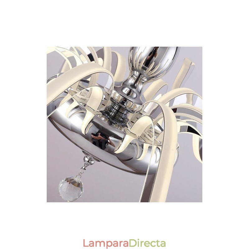 Lámpara de araña moderna contemporánea regulable de acero de 6 luces con pantalla acrílica