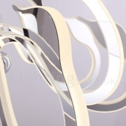 Lámpara de araña moderna contemporánea regulable de acero de 6 luces con pantalla acrílica