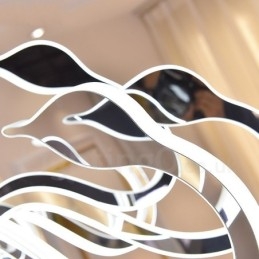 Lámpara de araña moderna contemporánea regulable de acero de 6 luces con pantalla acrílica