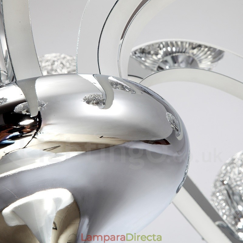 Lámpara de araña moderna y contemporánea de acero regulable de 12 luces con pantalla de aleación de aluminio