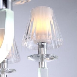Lámpara de araña de cristal contemporánea moderna y regulable de 6 luces con pantalla de cristal