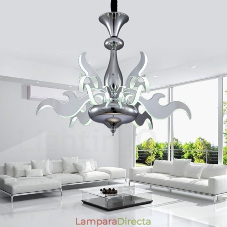 Lámpara de araña moderna contemporánea regulable de acero de 9 luces con pantalla acrílica Lámpara de araña moderna contemporánea regulable de acero de 9 luces con pantalla acrílica