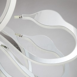 Lámpara de araña moderna y contemporánea de acero con 10 luces y pantalla acrílica regulable