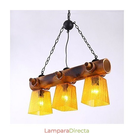 Lámpara de araña de bambú estilo europeo mediterráneo americano