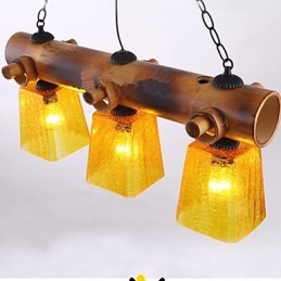 Lámpara de araña de bambú estilo europeo mediterráneo americano