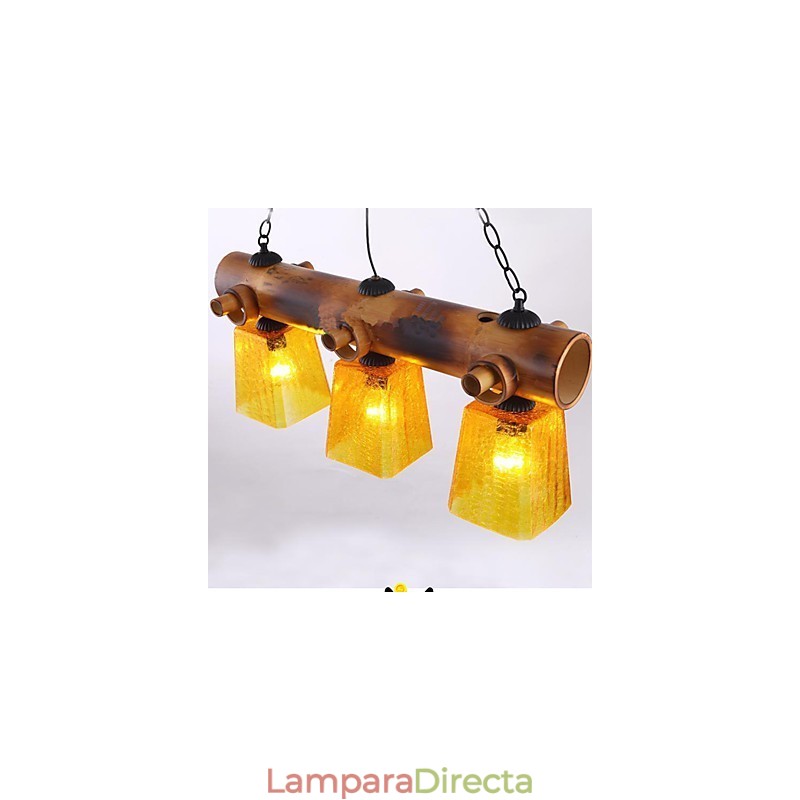 Lámpara de araña de bambú estilo europeo mediterráneo americano