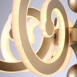 Lámpara de araña moderna contemporánea regulable de acero de 6 luces con pantalla acrílica