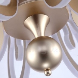 Lámpara de araña moderna contemporánea regulable de acero de 6 luces con pantalla acrílica