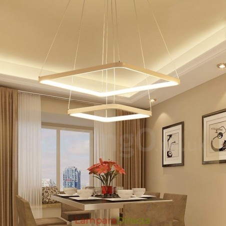 Lámpara colgante moderna y contemporánea de aleación de aluminio de 2 luces con pantalla acrílica Lámpara colgante moderna y contemporánea de aleación de aluminio de 2 luces con pantalla acrílica