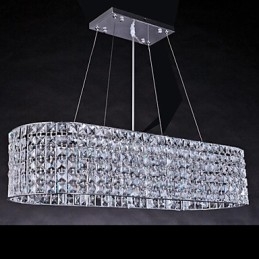Lámpara de araña moderna contemporánea de cristal cromado