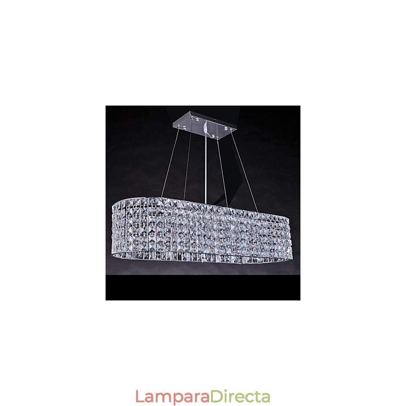 Lámpara de araña moderna contemporánea de cristal cromado