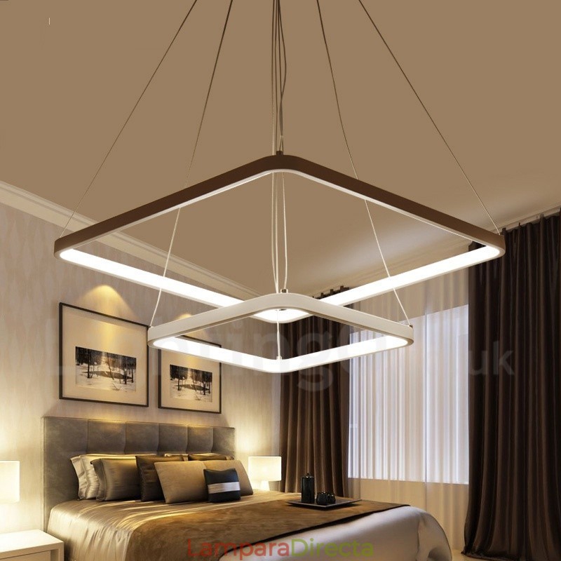Lámpara colgante moderna y contemporánea de aleación de aluminio de 2 luces con pantalla acrílica