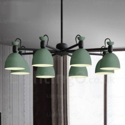 Lámpara de araña nórdica de 8 luces con pantalla de aleación de aluminio