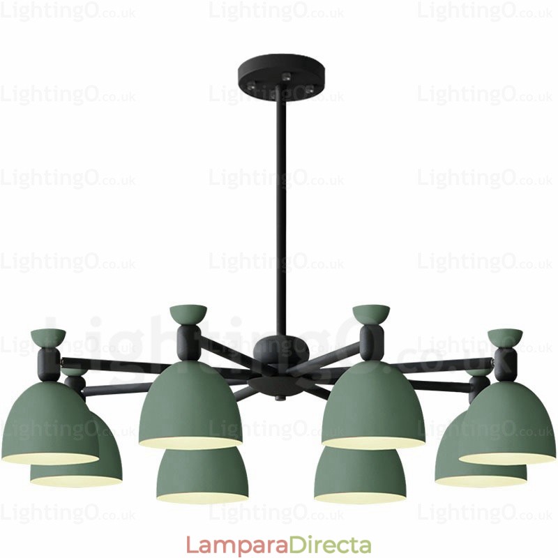 Lámpara de araña nórdica de 8 luces con pantalla de aleación de aluminio