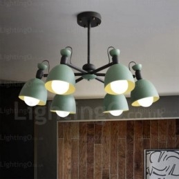 Lámpara de araña nórdica de 6 luces con pantalla de aleación de aluminio
