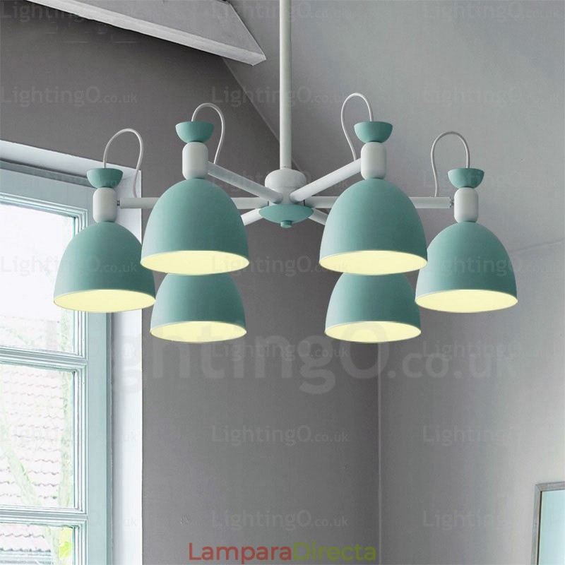 Lámpara de araña nórdica de 6 luces con pantalla de aleación de aluminio