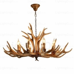 Lámpara de araña nórdica moderna y contemporánea de 8 luces, estilo rústico y campestre
