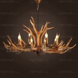 Lámpara de araña nórdica moderna y contemporánea de 8 luces, estilo rústico y campestre