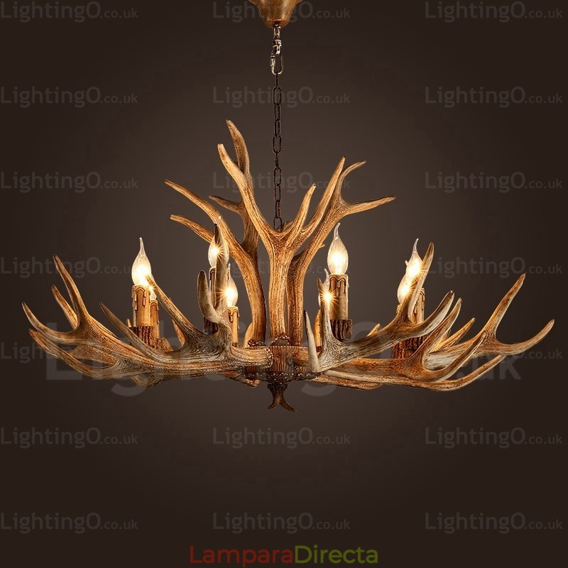 Lámpara de araña nórdica moderna y contemporánea de 8 luces, estilo rústico y campestre