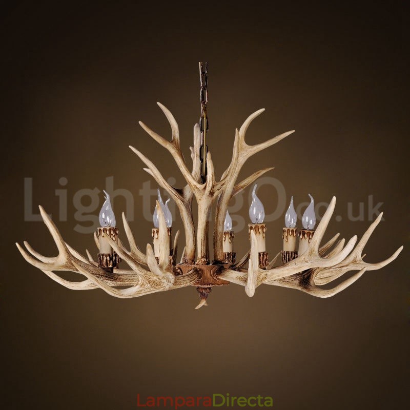 Lámpara de araña nórdica moderna y contemporánea de 8 luces, estilo rústico y campestre