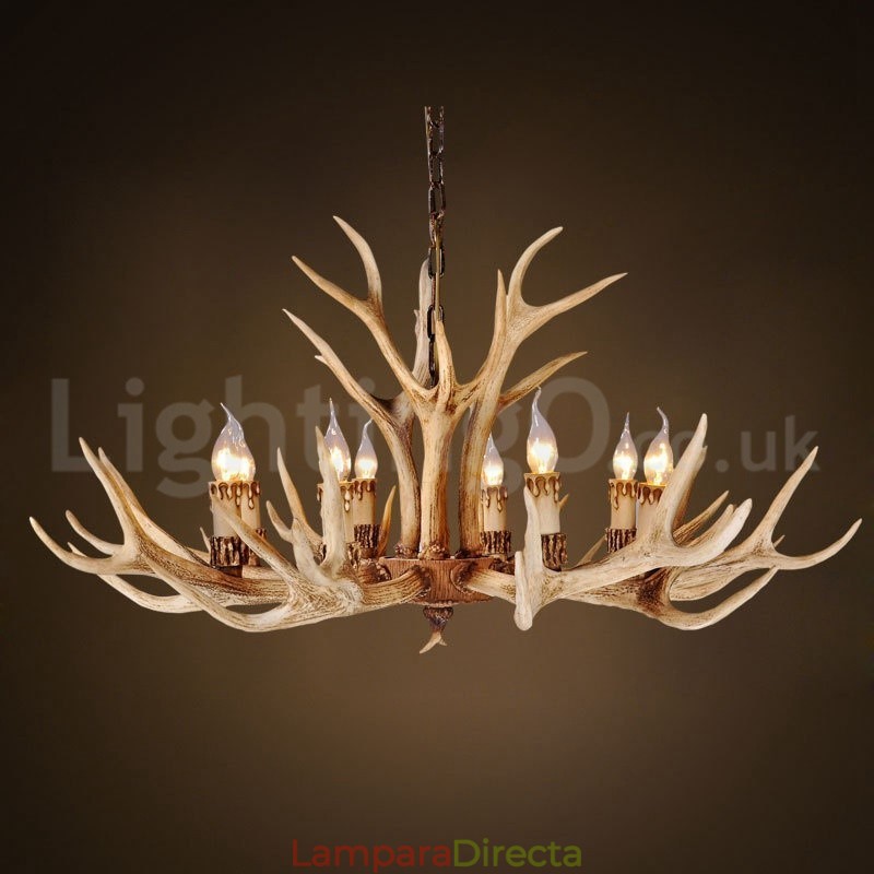 Lámpara de araña nórdica moderna y contemporánea de 8 luces, estilo rústico y campestre