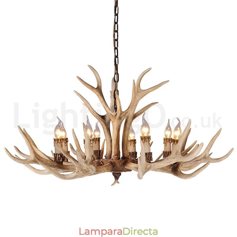 Lámpara de araña nórdica moderna y contemporánea de 8 luces, estilo rústico y campestre