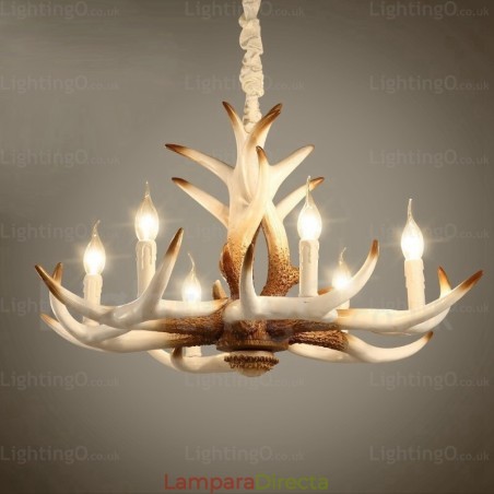 Lámpara de araña retro vintage de 6 luces