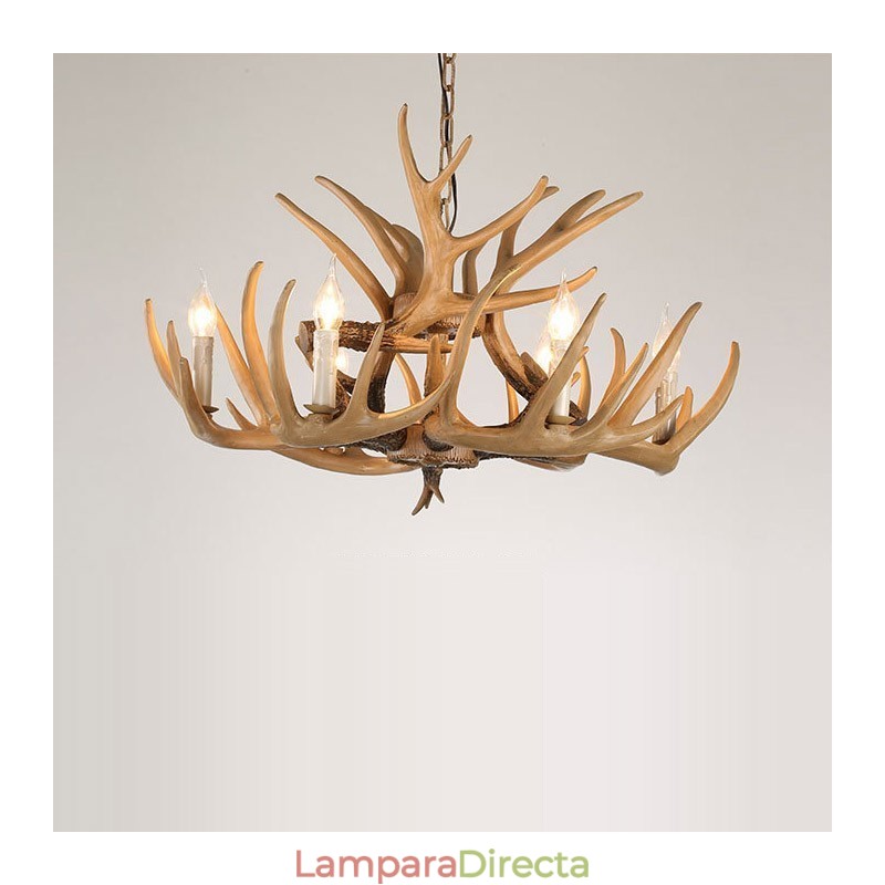 Lámpara de araña retro vintage de 6 luces