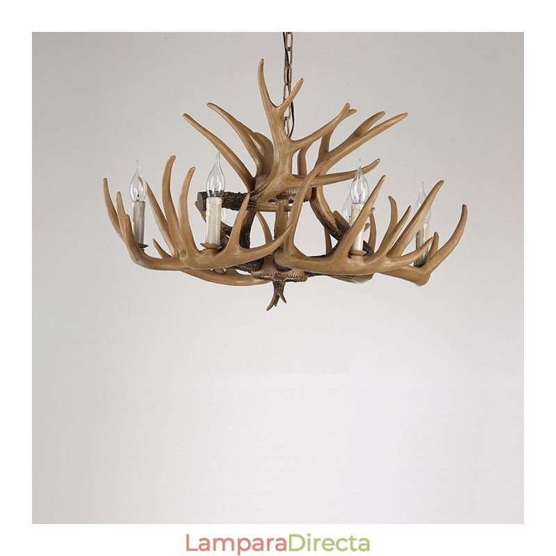 Lámpara de araña retro vintage de 6 luces