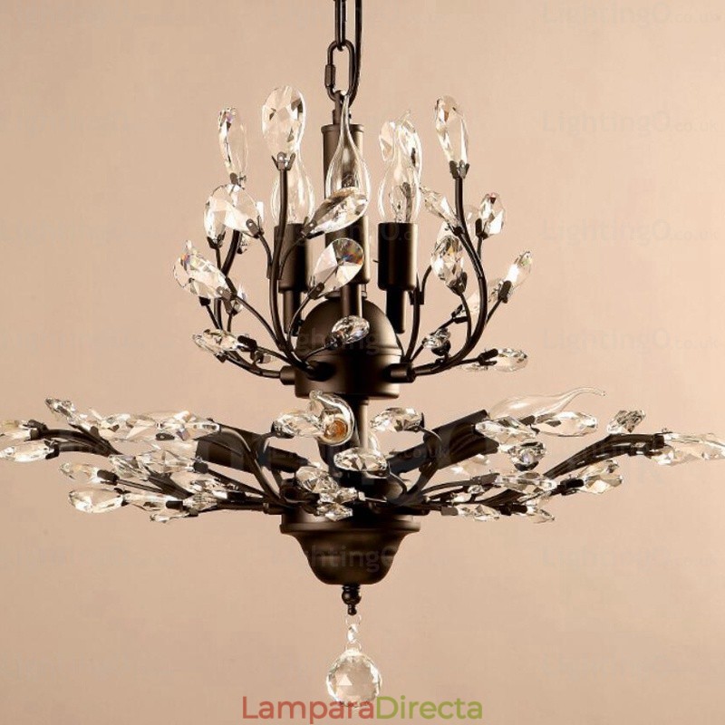Lámpara de araña rústica de 8 luces