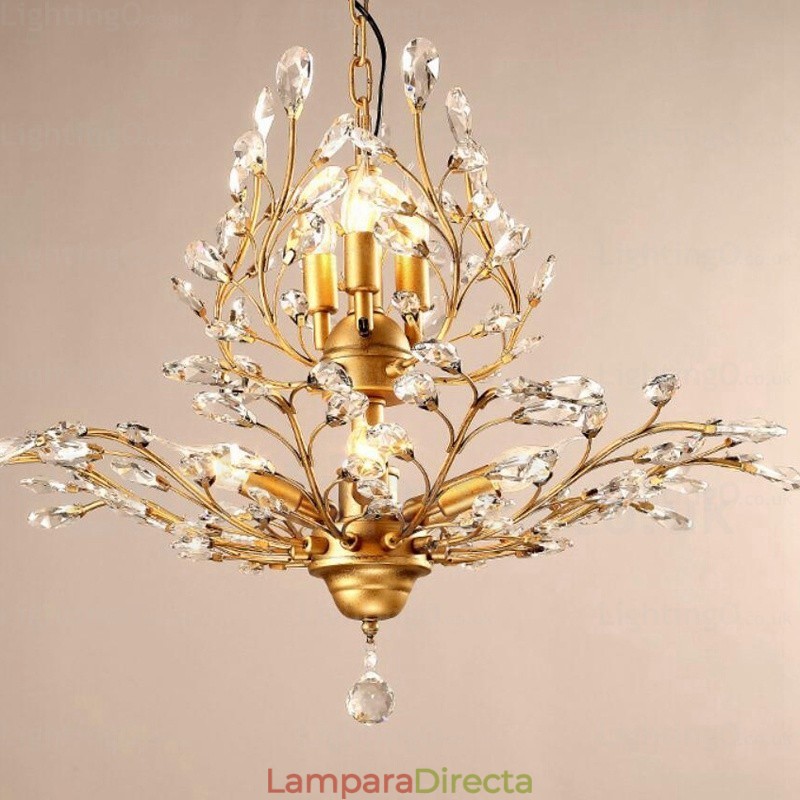 Lámpara de araña rústica de 8 luces