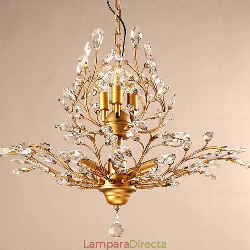 Lámpara de araña rústica de 8 luces