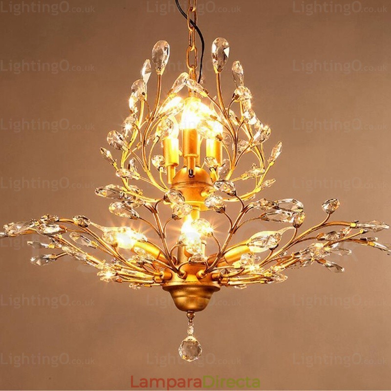 Lámpara de araña rústica de 8 luces